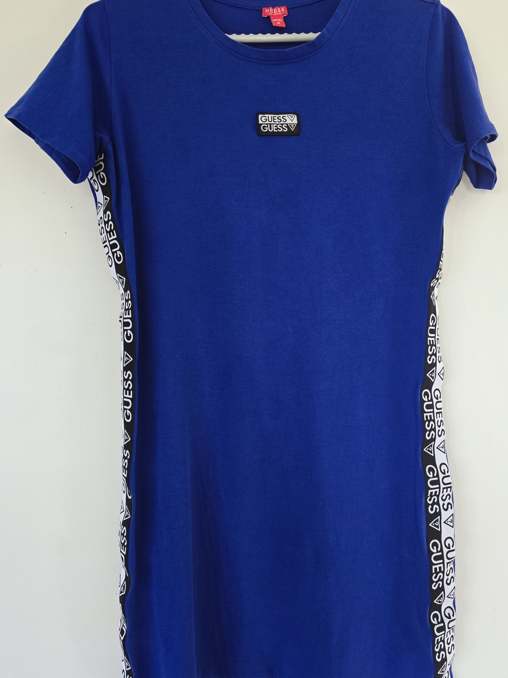 GUESS Royal Blue Logo Tee Dress Ladies Size Medium.